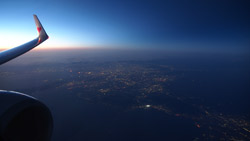 高度一万ﾒｰﾄﾙ　愛知県　渥美半島上空　名古屋の夜景の風景写真　高解像度・高画質の壁紙